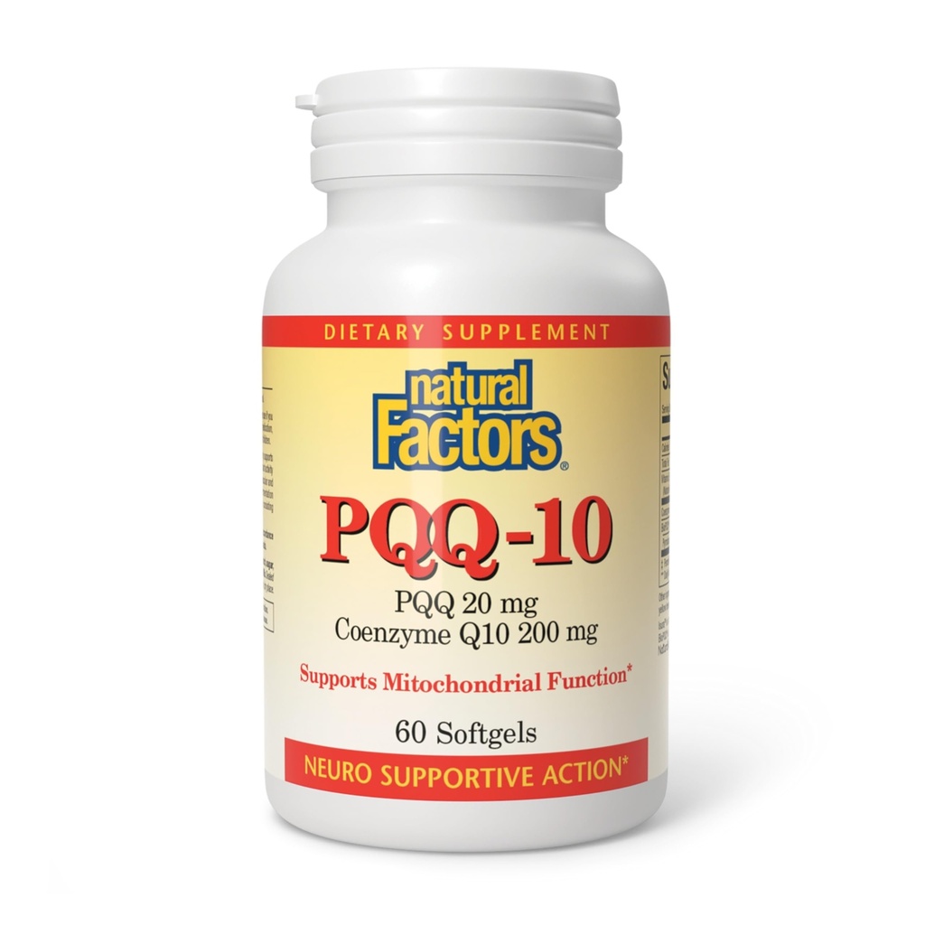 Factori naturali, PQQ-10, Sustine energie si imbatranire sanatoasa, Supliment alimentar, 60 softgels (60 portii)
