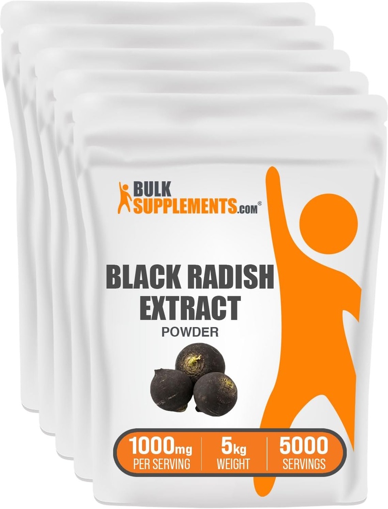 BulkSupplements.com Black Razish Extract pulbere - Suport hepatic - Spaniol Black Radish Extract - Supliment hepatic - Suplimente vegetale pentru ficat si sanatate digestiva (5 Kilograms - 11 lbs)