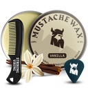 Set mustață vikingă - 2 oz, Vanilie - Kit de înfrumusețare mustață completă pentru bărbați - Styling puternic-Hold Styling & Wax Strong Hold - Precizie de buzunar-Sized & Stiling Comb