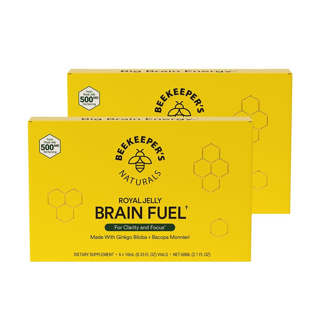 Naturals B.LXR Brain Fuel - Memorie, Focus şi Claritate Liquid Formula, Susţine Productivitatea Royal Jelly, Ginkgo Biloba, Bacopa Monnieri Keto Friendly, Gluten & Cafeine-Free, 6 ct (2 Pack)