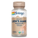 SOLARAY Organic Lions Mane Supliment capsule - Furnizarea de 1000 mg de coamă de ciuperci organice, Fermentat pentru absorbție îmbunătățită - Vegan, 60 de zile Garanție, Lab verificat, 30 Serviri, 60 VegCaps
