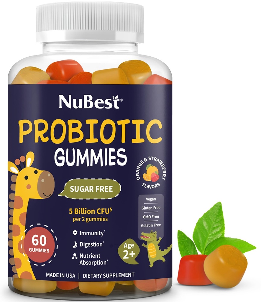 NuBest Daily Probiotic Gummies pentru copii și adolescenți cu 5 miliarde de usca 
