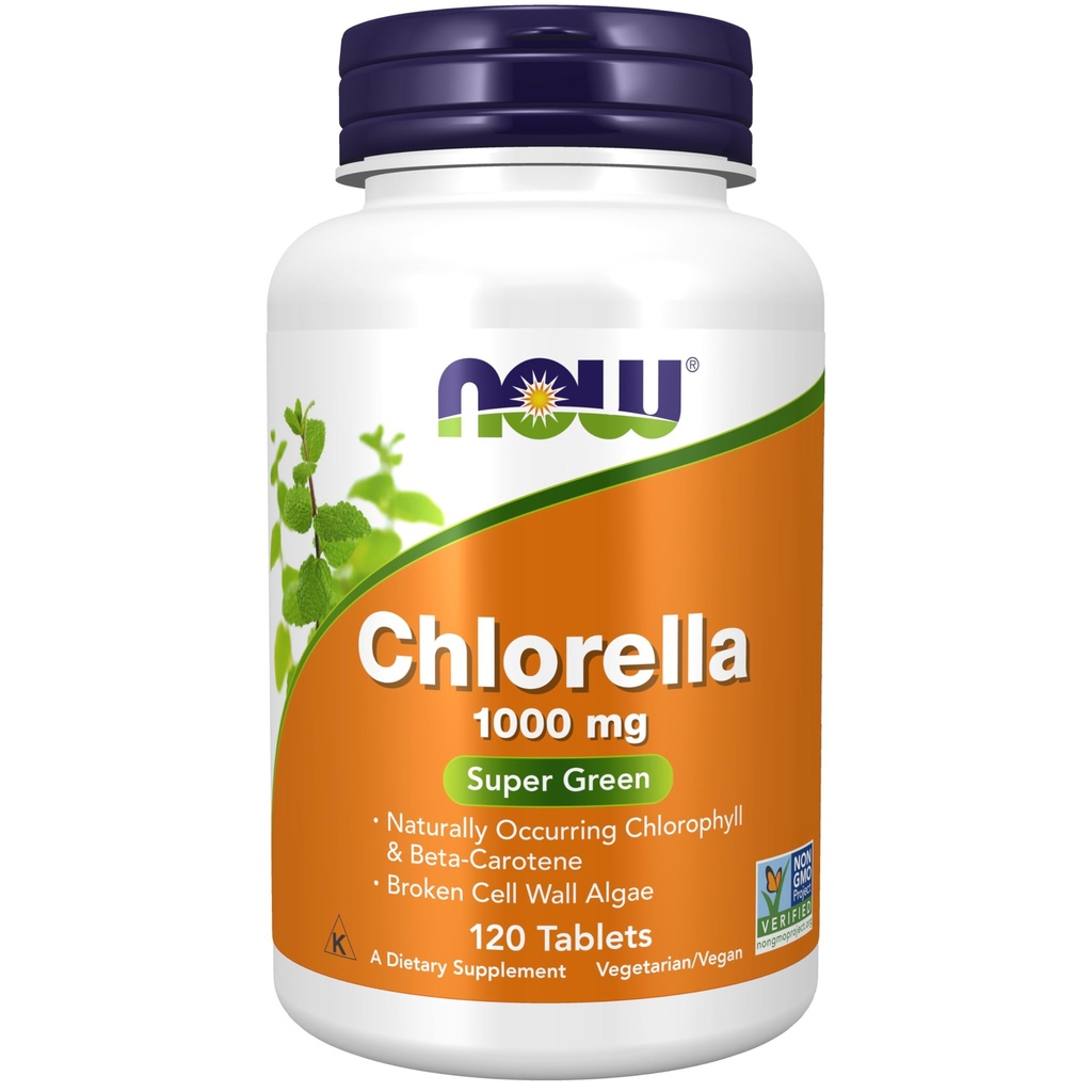 ACUM alimente Suplimente, Chlorella 1000 mg cu clorofila naturala, beta-caroten, amestec de carotenoizi, vitamina C, fier si proteine, 120 comprimate