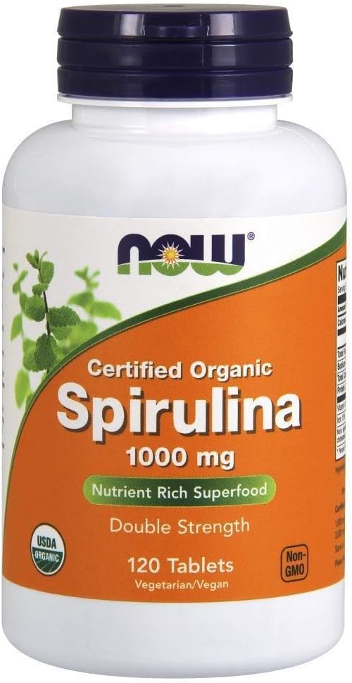 Acum alimente - Certified Organic, Spirulina, 1000 mg, 120 comprimate