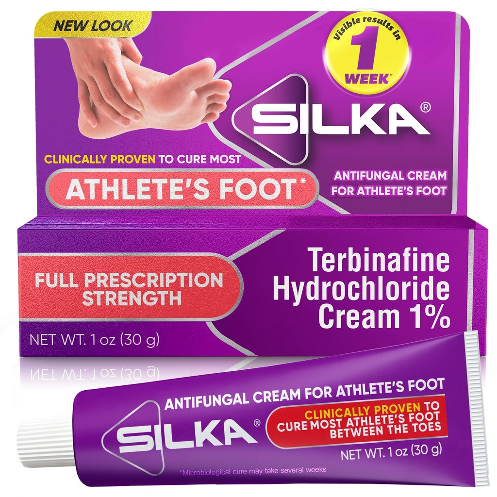 Silka Anti-Fungic Cream, Clinic Anti-Fungus Foot Treatment, Jock Mâncărime & Ringworm Remedy, Putere maximă, Rapid-Actioning Relief de mâncărime & Burning, 1 Oz