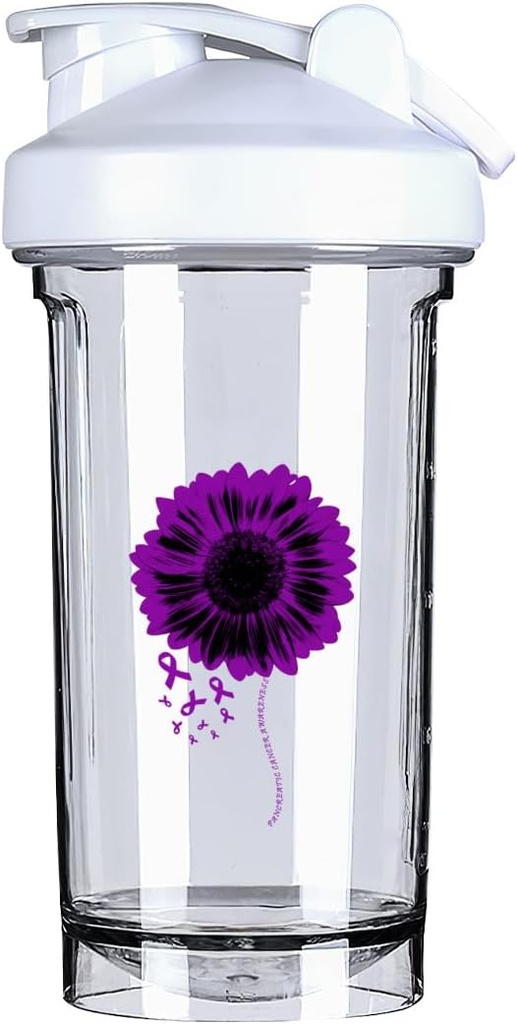 Cancer pancreatic Conștiință 18 Once Shaker Sticla Drink Mixer Leak-proof Proteine Shakes Mease Shakes Sticle 500ML/18 Oz alb &-1