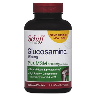 Schiff Glucosamină 1500mg Plus MSM 1500mg şi Acid hialuronic 150 comprimate - Supliment comun