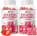 Creatin Monohidrat Gume 5000mg pentru bărbaţi şi femei, Masticuri Creatina Monohidrat pentru forţa musculară, Muscle Builder, Energie Boost, Pre-Gummies de lucru-180 Căpşuni