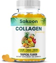 Halal Colagen Gummies pentru femei si barbati - Anti imbatranire, cresterea parului, Ingrijirea pielii si unghii puternice Suplimente de proteine Colagen - non-GMO, Gluten gratuit - Made in USA
