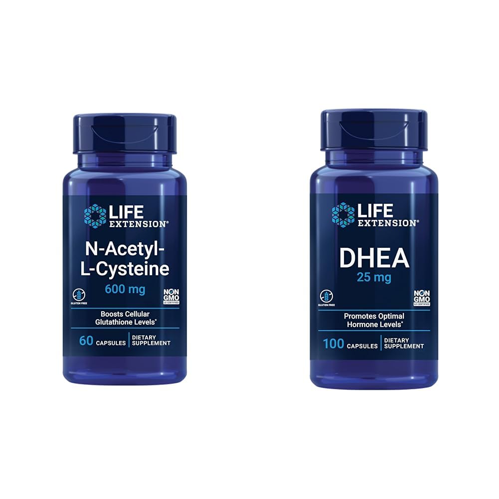 Extensie de viaţă N-Acetyl-L-Cysteine (NAC), Imun, Respirator & DHEA 25 mg 