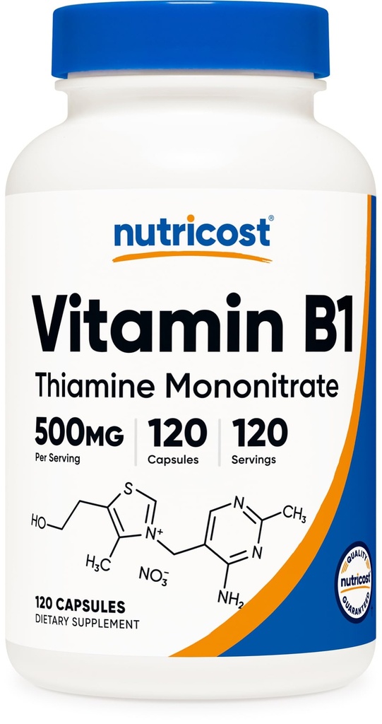 Nutricost Vitamina B1 (Thiamină) 500 mg, 120 capsule