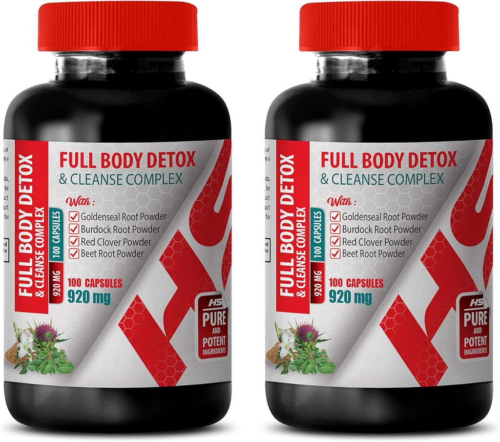Cleanse si Detoxifiere Men - Complex de dezintoxicare si curatare complet 920 MG - Suplimentul Herbal Thistle Lapte - 2 Flacoane 200 Capsule