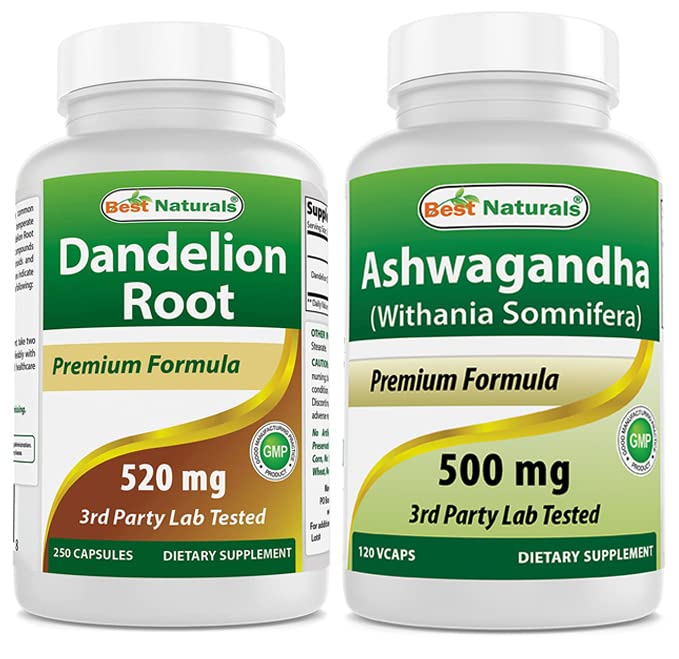 Cel mai bun naturals Dandelion Root 520 mg & Ashwagandha extract 500 Mg