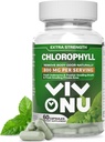 Capsule de clorofilă 800 mg - Capsule de clorofilă naturală pentru femei și bărbați - Supliment de clorofilă sigură și de calitate pentru energie, imunitate, suport pentru piele + deodorant intern (60 capsule/1 flacon)