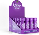 Sleep Shot by Alfa Vitamine - Conține 10 MG de Melatonină, vitamina B6, L-Theanină pentru somn sănătos și timp de noapte Routine- 2,5oz Sticla Shot - 20 Pack