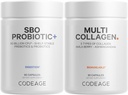 Codeage Multi Colagen Proteine Capsule 5 Tipuri, Ashwagandha Withania Somnifera & Organic Amla Berry + SBO Probiotic Blend 50 Miliard CFU Bundle, Lactobacillus Plantarum, Bacillus Subtilis, Non-GMO