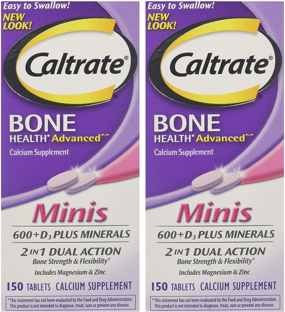 Caltrat Minis + Minerals Dimensiune 150ct Caltrat Minis + Minerale ,150 Count (Pachet de 2)