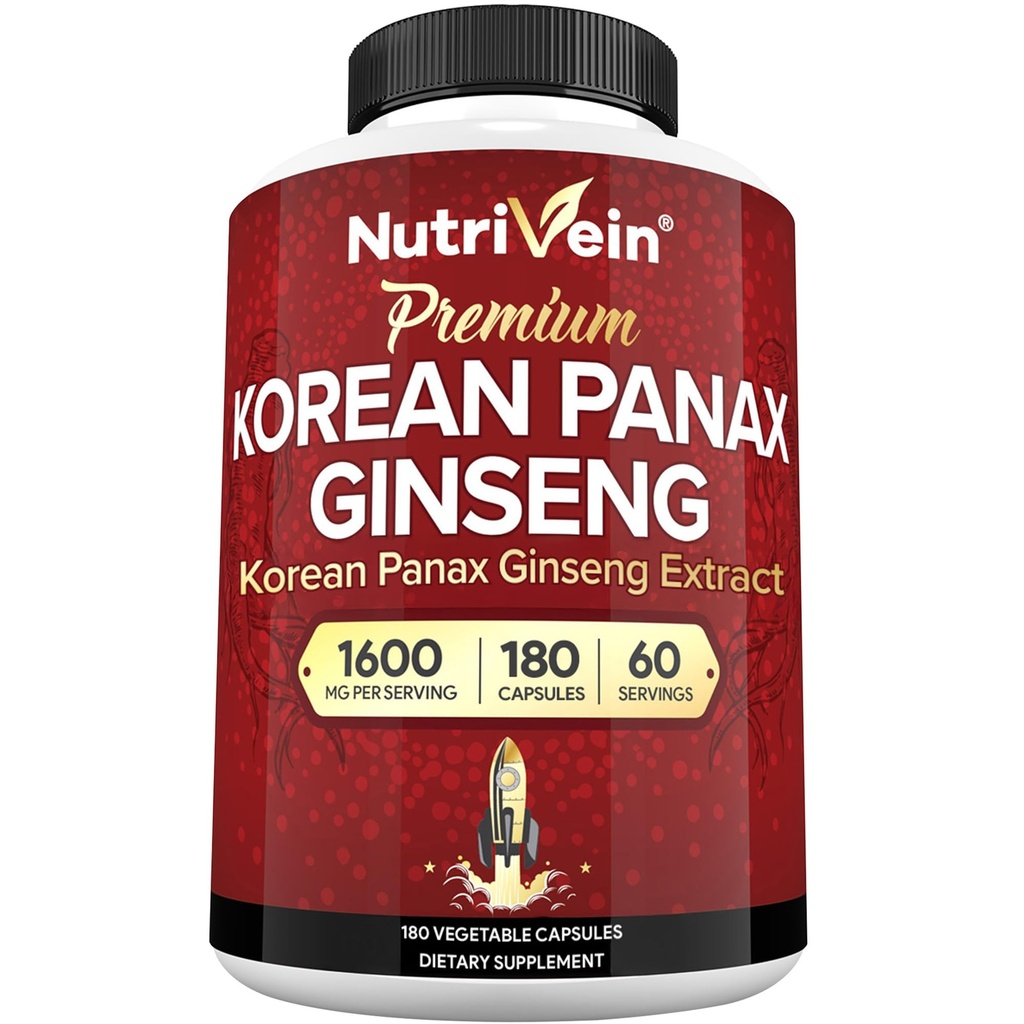 Nutrivein coreeană Red Panax Ginseng 1600 mg 