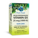 Factori naturali Întreaga Earth & Sea Vitamina D3 - Supliment alimentar susține oase și articulații puternice - SIDA Absorbție de calciu - Vegan & Non-GMO - 90 Capsule vegetariene (90 Servings)