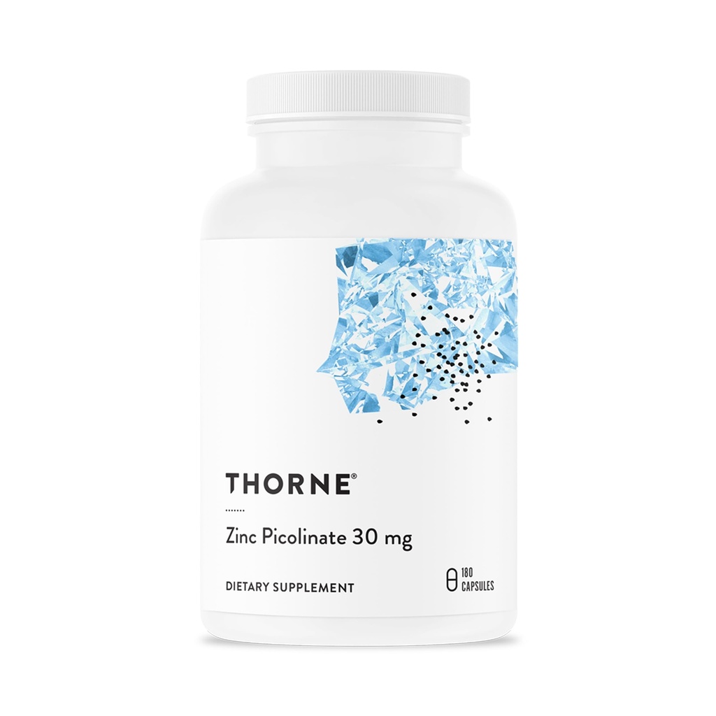 THORNE - Picolinat de zinc 30 mg - Supliment de zinc bine absorbit pentru creşterea şi funcţia imună * - 180 Capsule