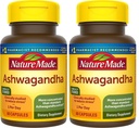 Natura a produs capsule Ashwagandha 125mg pentru suport de stres, 60 capsule, 60 zile de aprovizionare (pachet de 2)