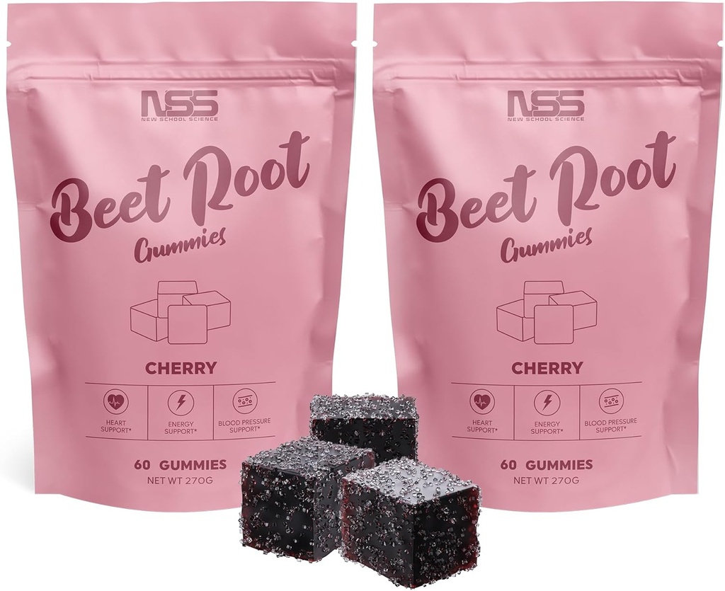 Sfeclă de rădăcină de gumă cu aromă de cireșe, masticuri de sfeclă cu extract de semințe de struguri adăugat - Culoare naturală și aroma - Chews de sfeclă pentru antrenament, Gume de sănătate și wellness (120ct)