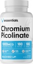 Picolinat de crom Bucked Up 1000mcg Per Serving, Essentials Bucked (180 Servings, 180 Tablets)