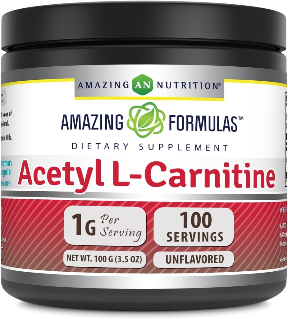 Amazing Formulas Acetil L-Carnitina 100 Grams (3.5 Oz) Pulbere Supliment 