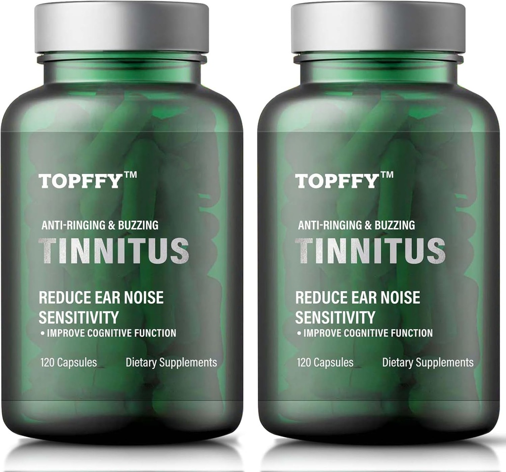 Tinitus Relief pentru urechi inelare, 1200MG Tinitus Relief Supliment, pentru pierderea auzului și a urechii inelare & Tinitus Relief,240 Softgels (2pack)