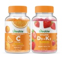 Vitamina C de viață 750mg + vitamina D3 + vitamina K2, Gummie Bundle - mare Tasting, Supliment de vitamine, gluten gratuit, OMG-uri Gratuit, Guma de mestecat