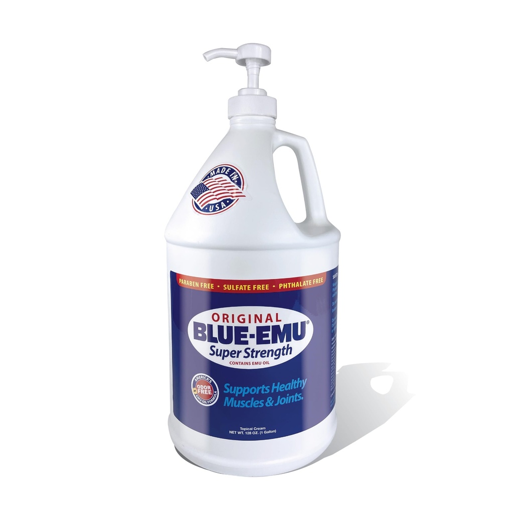 Blue-EMU Original Super Putere Cream, Soothing Muscle & Joint Support, 1 Gallon