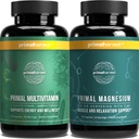 Primal Harvest Multivitamine și Suplimente de magneziu pentru femei și bărbați Multi Vitamine Capsule și Pastile Glicinate de magneziu Bundle