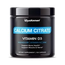 Citrat de calciu de mare absorbţie cu vitamina D3 şi K2 - Suportă sănătatea osoasă, musculară şi nervoasă - 150 capsule, fabricate în SUA