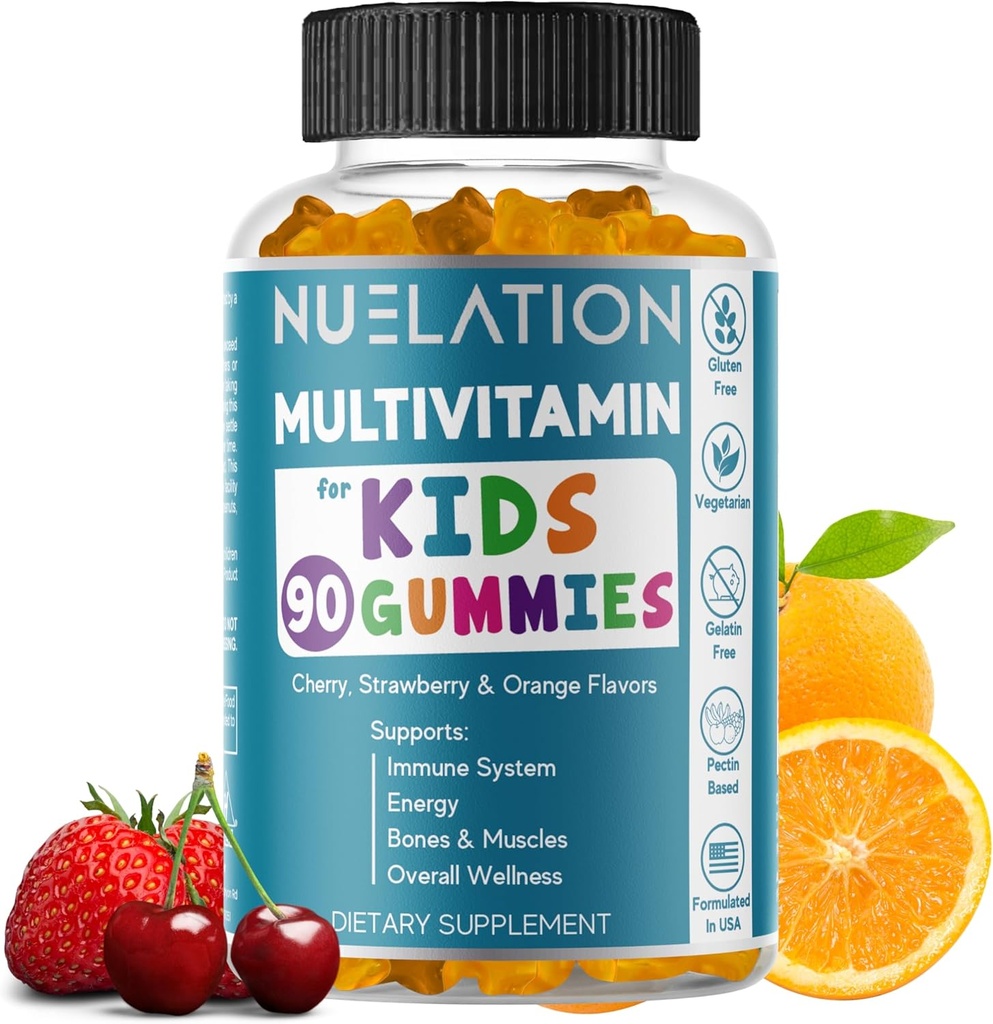 Gummy Vitamine pentru copii 45 de zile de aprovizionare - vegetarian, gluten gratuit, Gelatină gratuit, Gume multivitamine pentru copii pentru a sprijini sistemul imunitar și wellness generală