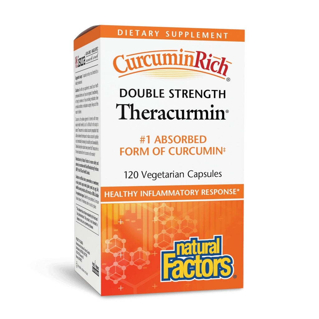 Factori naturali CurcuminRich Dublu Putere Theracurmin - Antioxidant Supplement cu Curcumina - Supliment alimentar SIDA musculare & - 120 Capsule vegetariene (120 Servings)