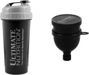Ultimate Nutrition Filtered Shaker Bottle and Triple Layer Funnel with Capsule and Powder Organizer