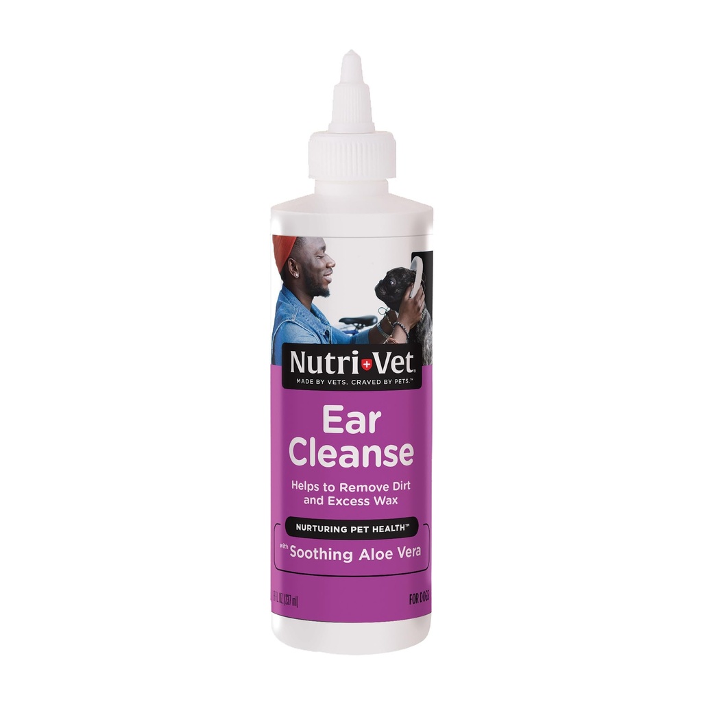 Nutri-Vet Cleanse ureche pentru câini, lichid de curățare ureche cu Aloe soothing și acid salicilic, Elimină și curăță ceară, Dirt, și Debris, Deodorizes, și Itch Relief, Gentle Veterinary Formulated, 8oz