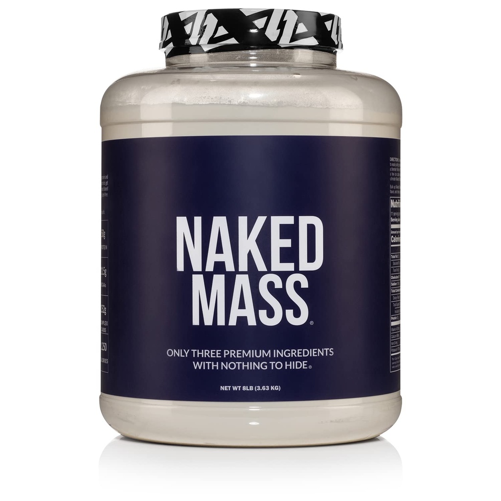 Masa NAKED - Praf de proteine castigator de greutate naturală - 8 LB vrac, OMG gratuit, gluten gratuit și soia. Fără ingrediente artificiale - 1.250 Calorii per Serving