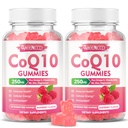 Sugar-Free CoQ10 Gummies 250mg, Coenzime Q10 Suplimente Plus Omega-3, Vitamina B6 & Zinc, Supliment de înaltă absorbție CoQ10 pentru energie celulară și suport antioxidant, Aroma de zmeură, Vegan 120Cts