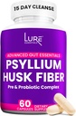 Lure Essentials Psyllium Husk Capsule pentru Colon Cleanse - Prebiotic și fibre probiotice