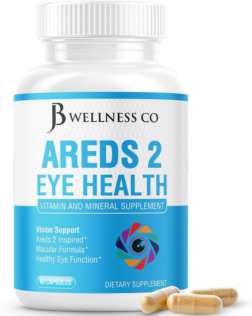 JB Wellness AREDS 2 Eye Vitamina si Suplimentul mineral, contine luteina, vitamina C, Zeaxantină, Zinc & Vitamina Îmbunătățește Suplimentul Vision - 60 Conte