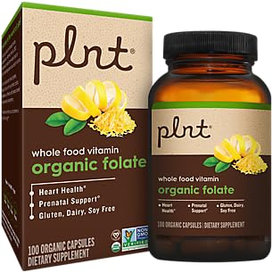 Folat organic - Suport prenatal pentru alimente integrale - Acid folic 800mcg (100 capsule)
