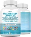 60 Conte Magneziu Complex 2285 mg cu magneziu Glycinate Citrat Oxid de malat Taurate Gluconate Orotate & Mag Clorura, Zinc Copper Mangan & Vitamina C B1 B2 B6 B12 Complex SUA