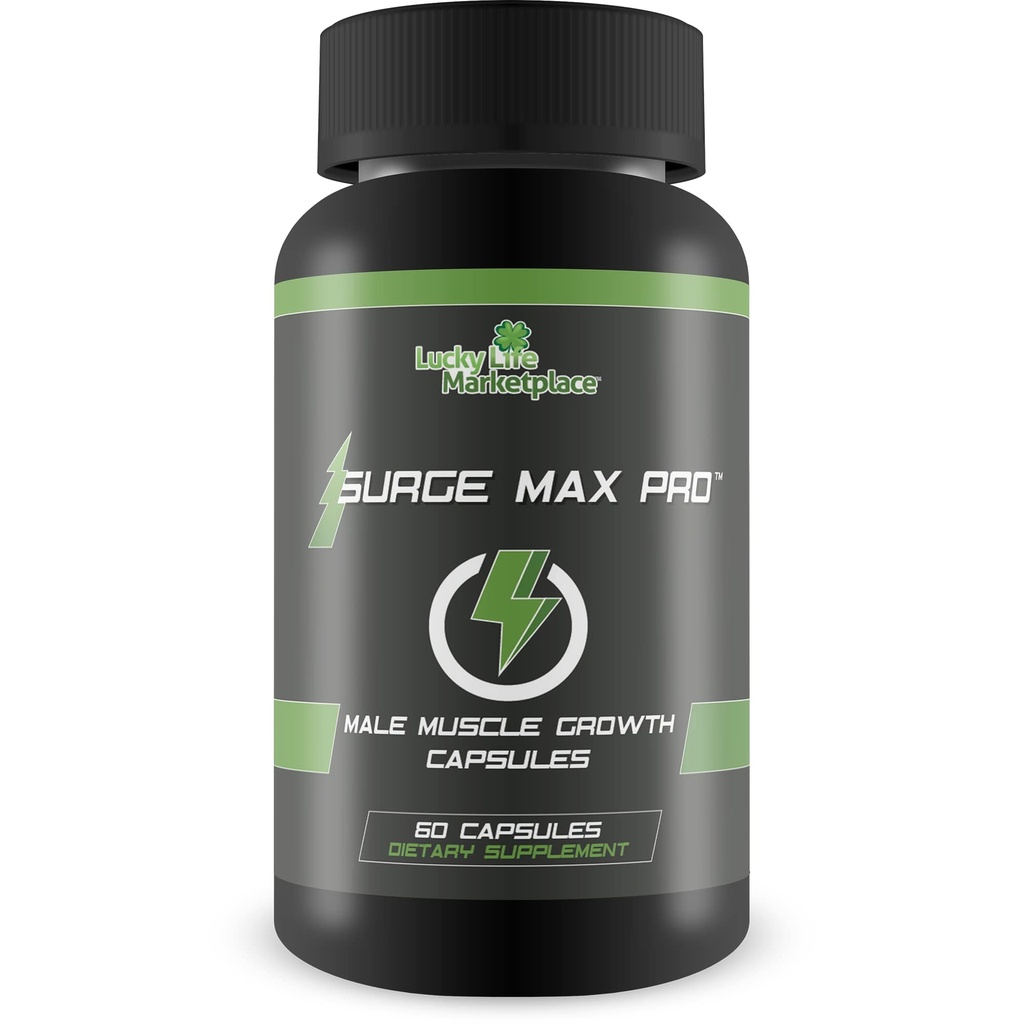 Surge Max Pro - Formula de crestere musculara - Imbunatatirea puterii, forta, rezistenta, si energie - pompa musculara exploziva - castiguri mari - Ajutor Oxigen & Nutrient Livrare la muschi - L-Arginina - Construieste masa musculara