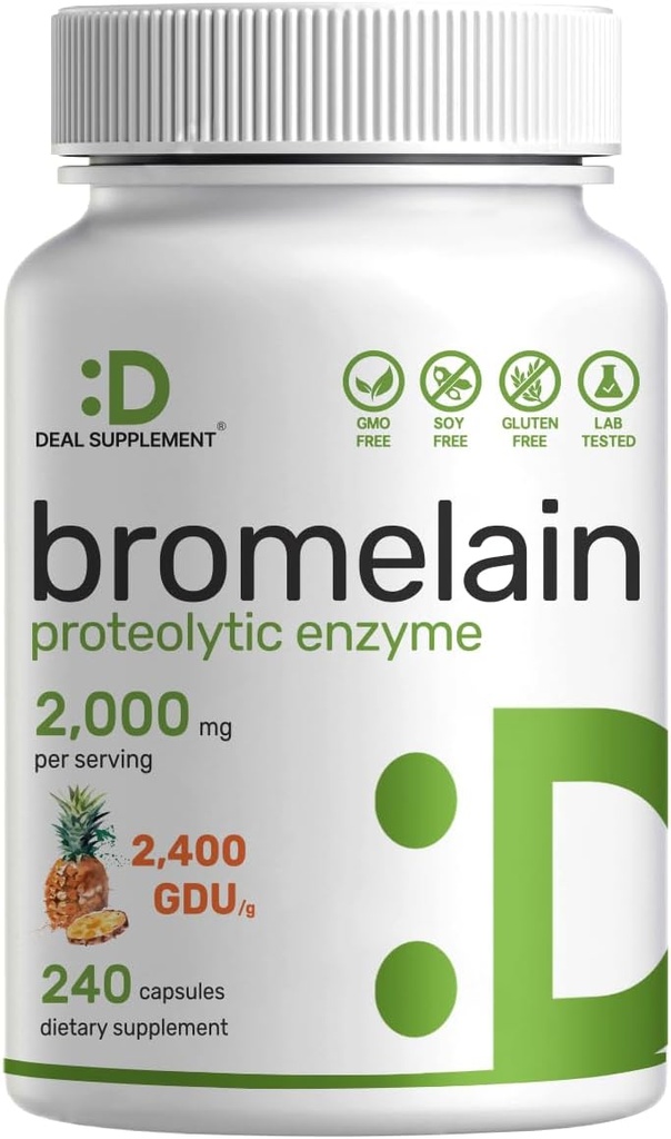 Bromelain Supliment 2.000 mg per servire, 240 capsule 
