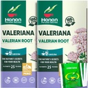 Hanan Valerian Root Tea for Bedtime (50 Bags) - Te de Valeriana, Herbal Calmant Night Tea - 100% Pur, Cafeina-Free, Non-GMO, Herb din Peru - Pachet de 2 cutii