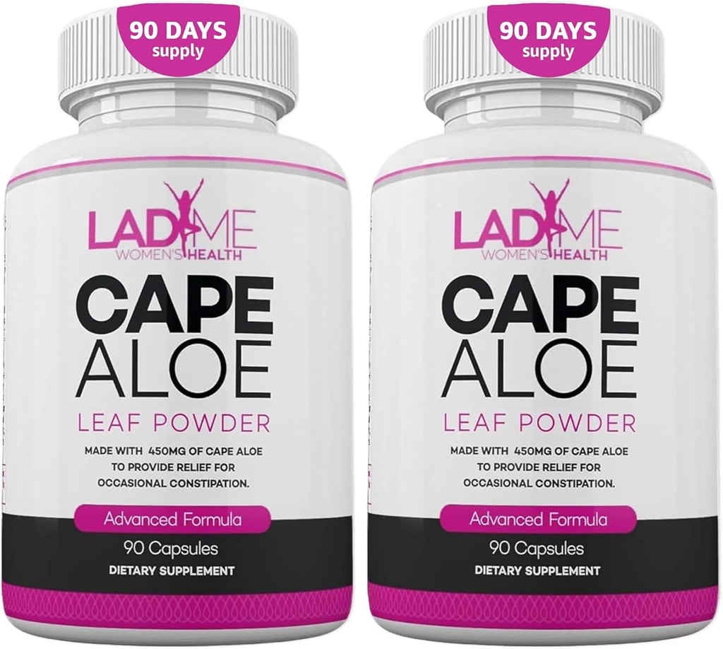 Cape Aloe Pure Laxativ Herbal pentru Constipație Ajutor Sanatos Miscarea Bowel Natural Colon Cleanse & Detox Supliment alimentar Proiectat pentru femei de Ladyme 180 Capsule