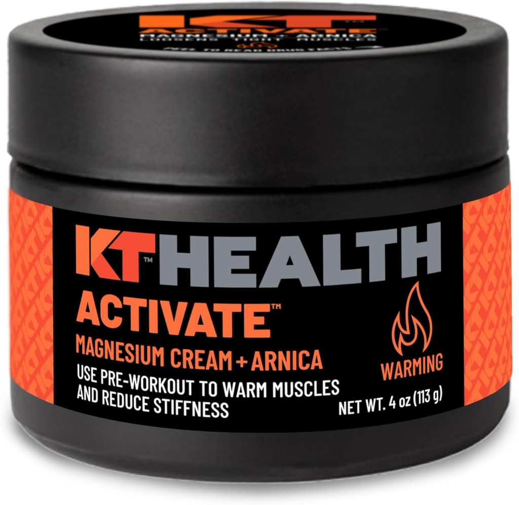 KT Sănătate, Cream magneziu, Activare - Încălziri și pierde musculare strânse - Utilizați pre-workout pentru a reduce Stiffness