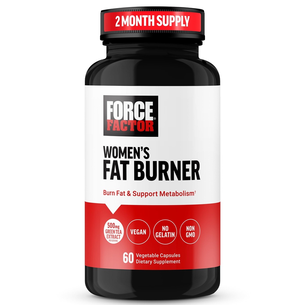 Force FACK Femeie: Fat Burner, Booster de metabolism, și greutate-Loss Supplement Support, Ceai Verde Fat Burner greutate pierde pastile pentru a ajuta cu energie, dieta, și exerciții fizice, Vegan, Non-GMO, 60 capsule