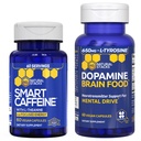 Natural STACKS Smart Cafeina + Dopamina Brain Food Bundle - Suportă energie, Focus & Mental Drive* - 120 Capsule totale